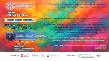 Plakat wykładu z cyklu Fizyka Warta Poznania pt. Fizyczne podstawy percepcji barw