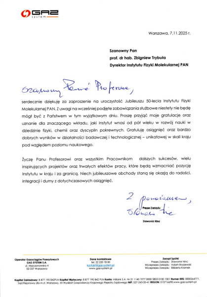 GAZ-System - Prezes Zarządu Sławomir Hinc